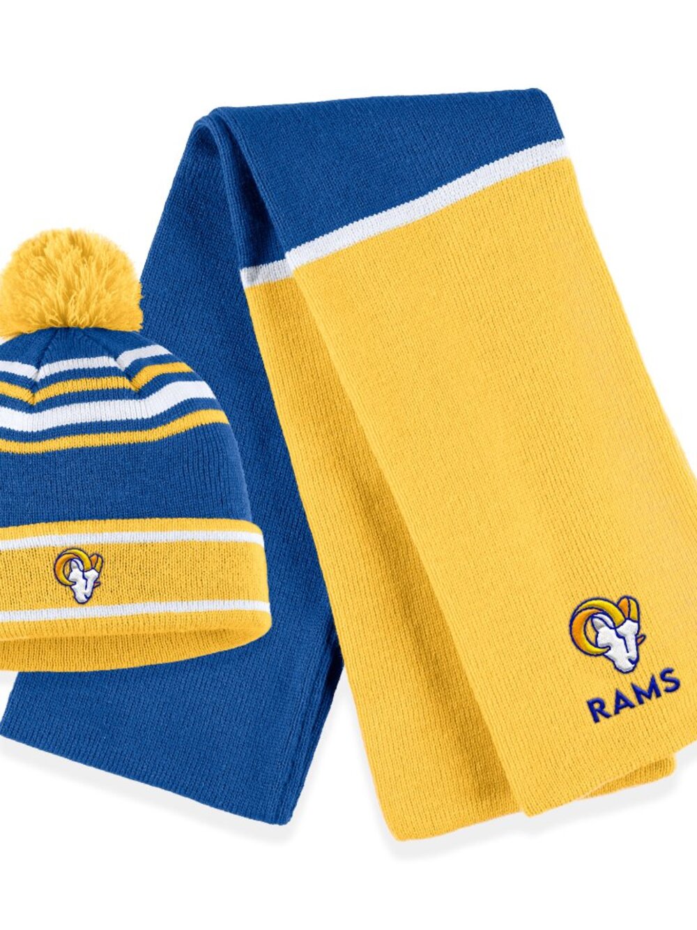 Los Angeles Rams WEAR by Erin Andrews Women's Colorblock Cuffed Knit Hat
